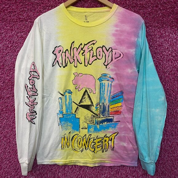 Pink Floyd In Concert Long Sleeve Tie Dye Tshirt size Small - Picture 1 of 5